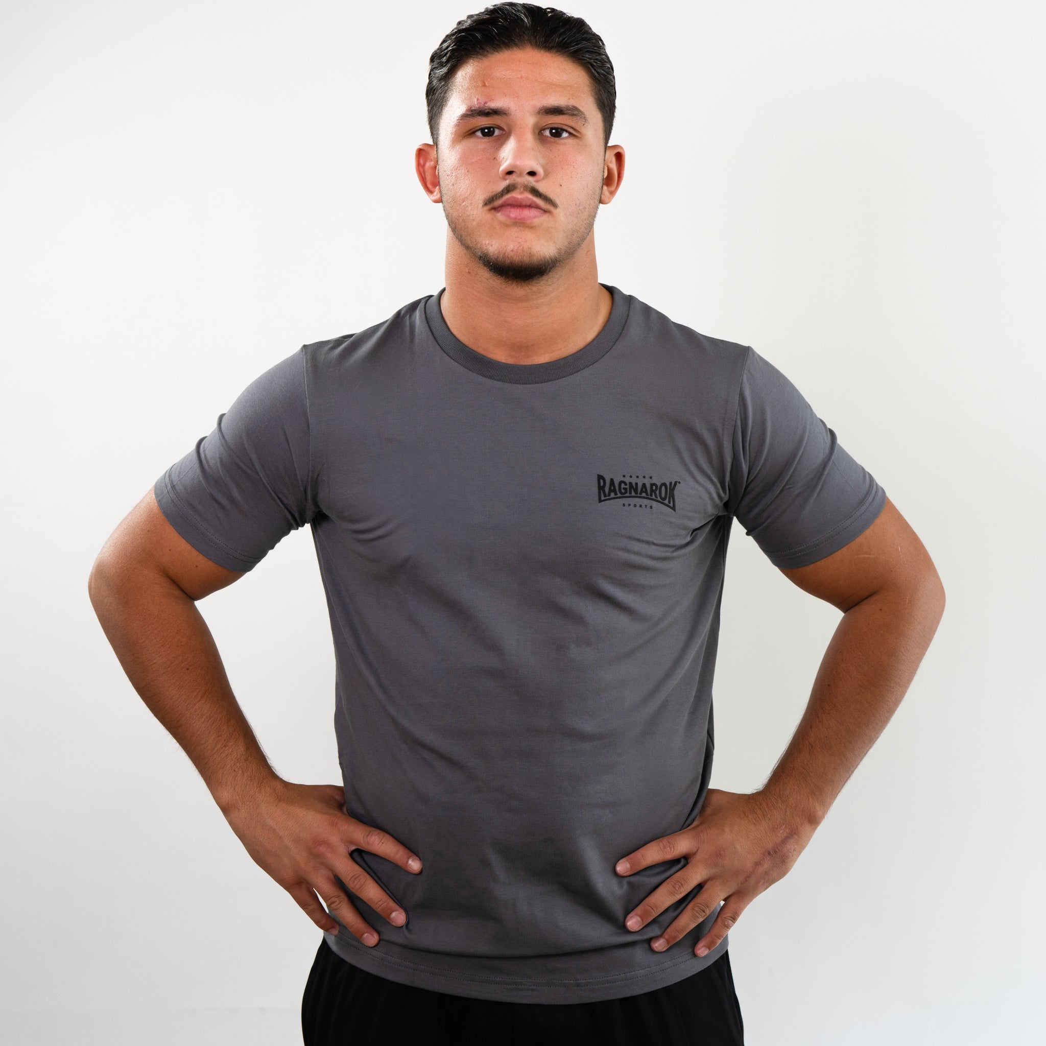 Slim Fit T-Shirt Classic Logo Ragnarok Sports Grey