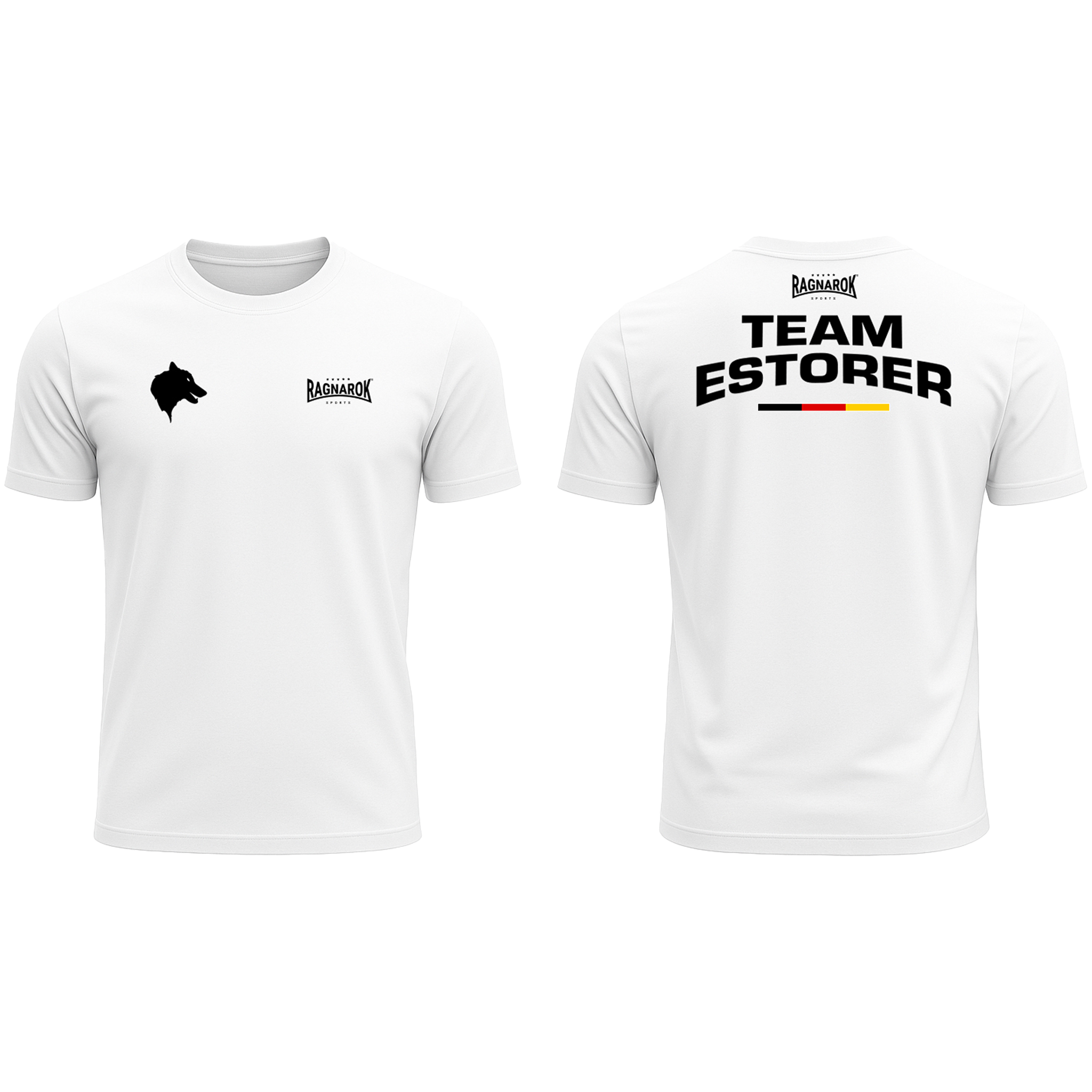 Team Estorer T-Shirt "Backprint" Weiß