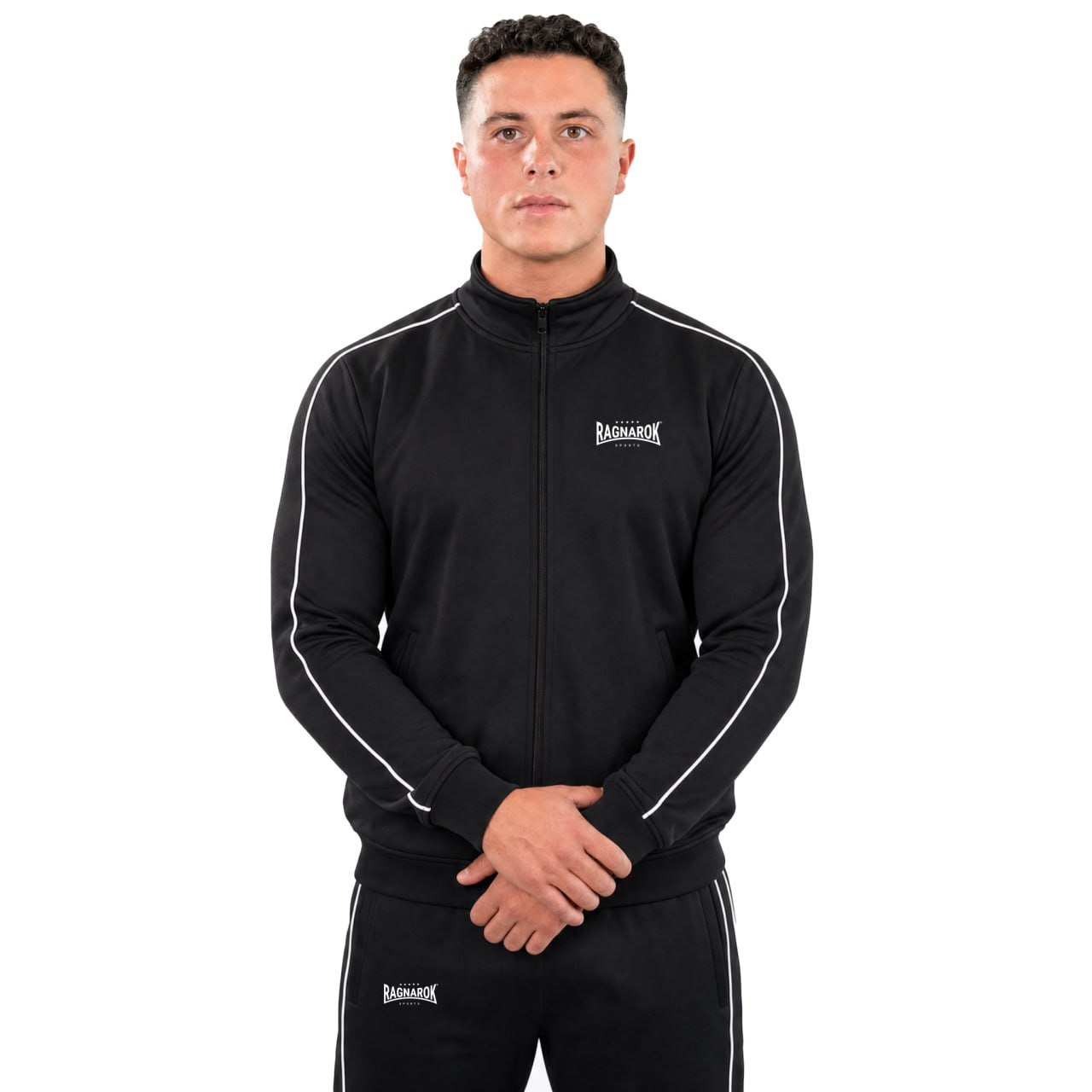 Trainingsanzug Schwarz / Weiß Slim Fit