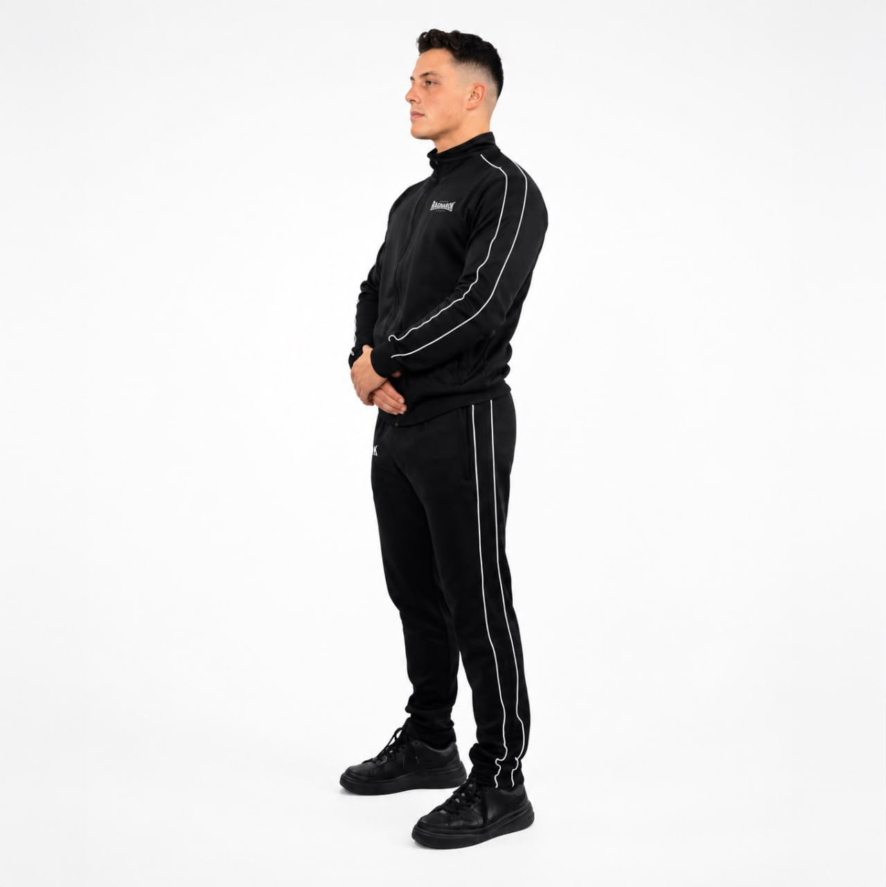 Trainingsanzug Schwarz / Weiß Slim Fit
