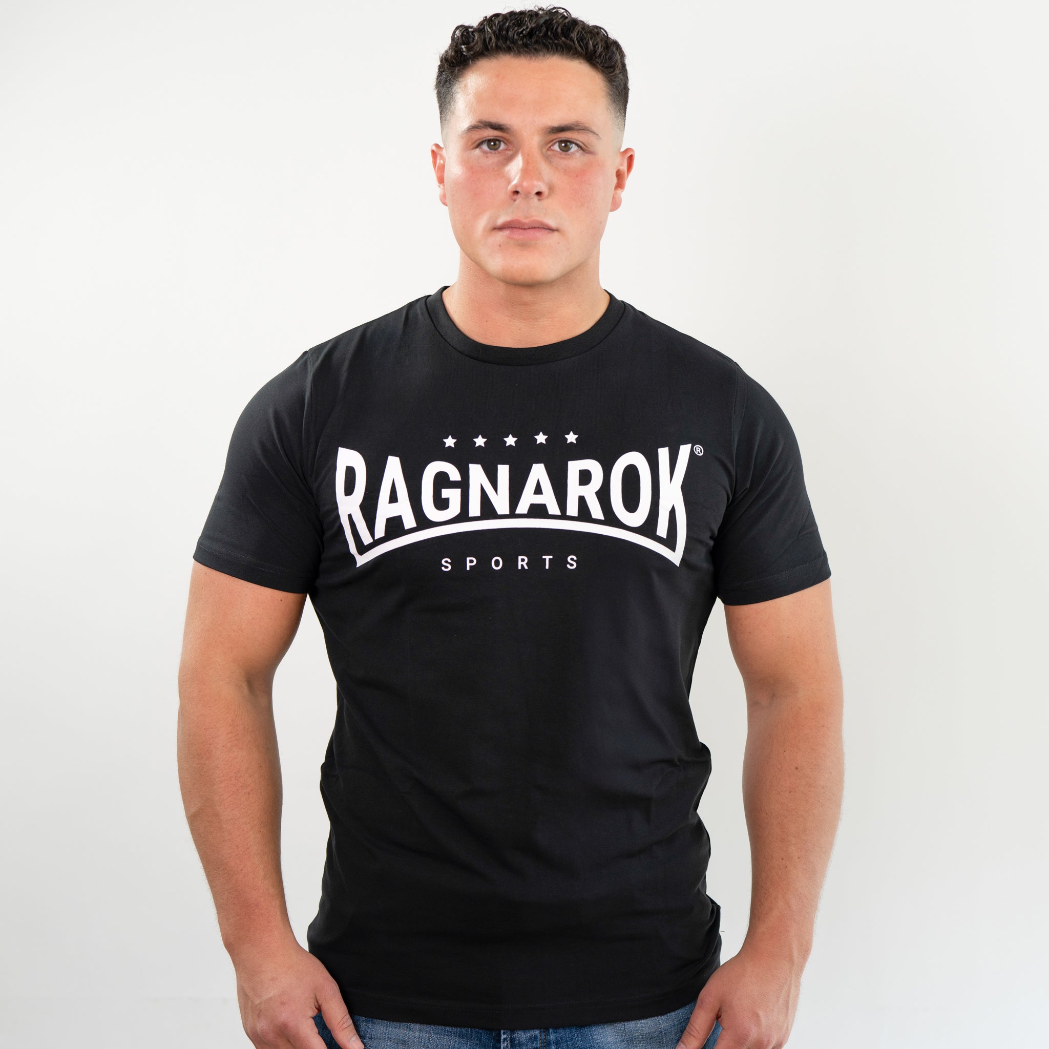 T-Shirt Slim Fit Middle Size Logo Ragnarok Sports Black