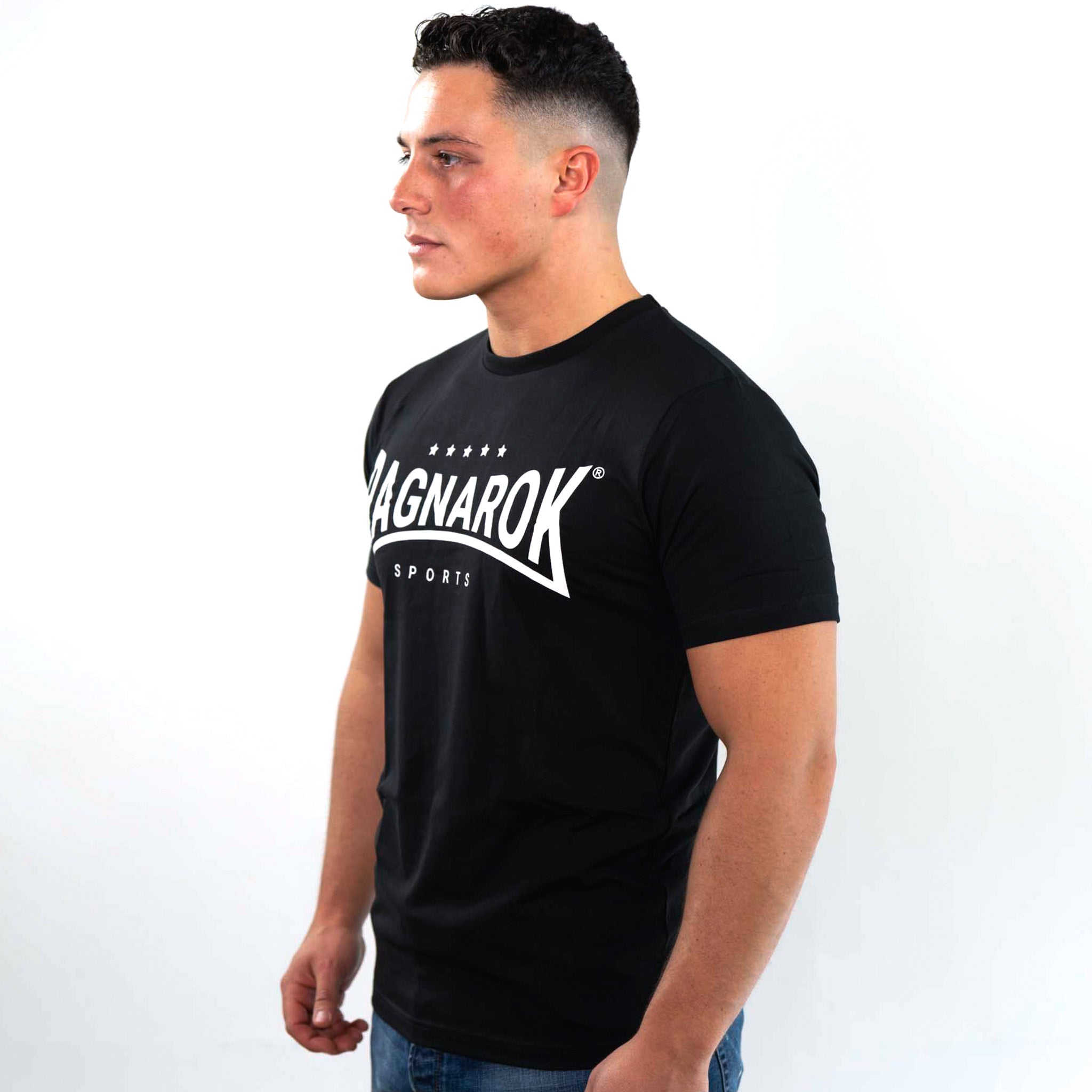 T-Shirt Slim Fit Middle Size Logo Ragnarok Sports Black